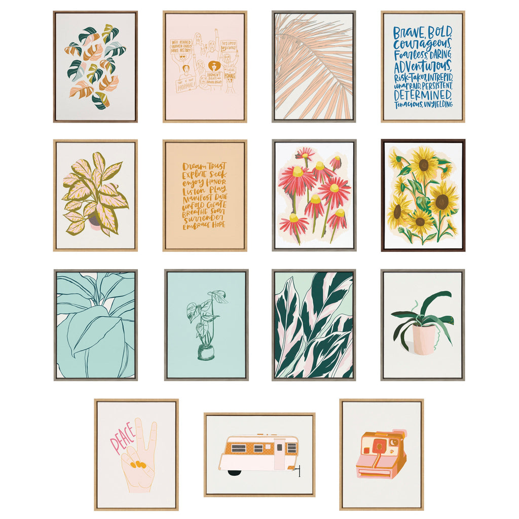 Sylvie Sea Plant and Ocean Treasures Framed Canvas Set of 3 by Alicia Schultz