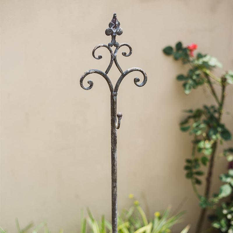 Adjustable-Height Metal Hanging Plant Stand with Hook