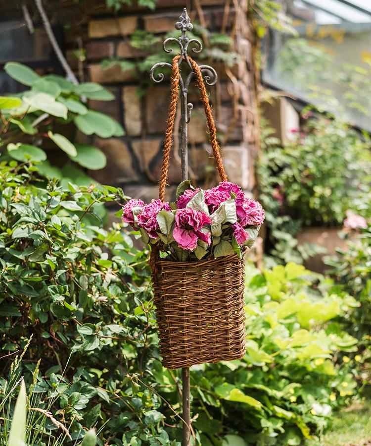 Adjustable-Height Metal Hanging Plant Stand with Hook