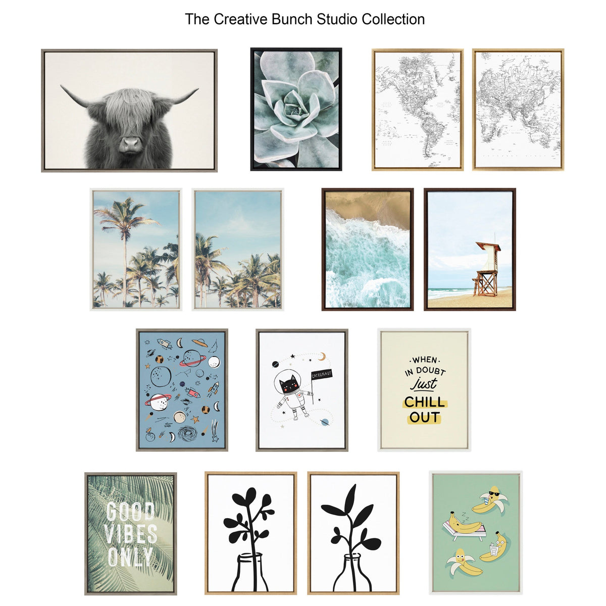 Abstract Blue Lake and Mountains Canvas Art Set of 3 by The Creative Bunch Studio