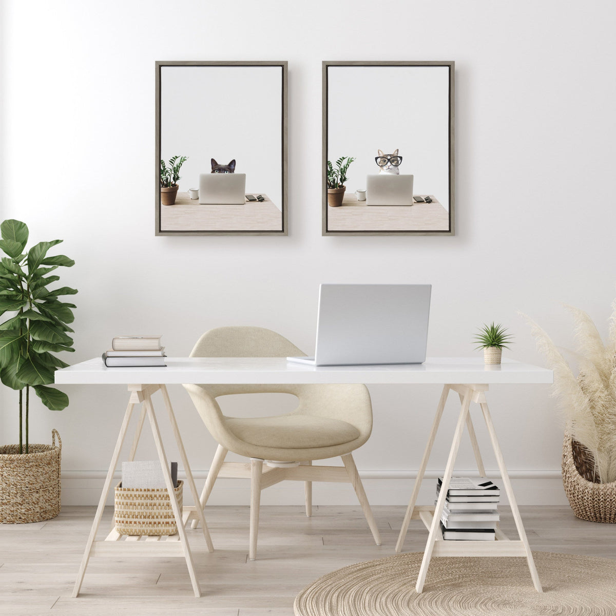 Sylvie I’m Cathy, I work in Accounting Framed Canvas by The Creative Bunch Studio