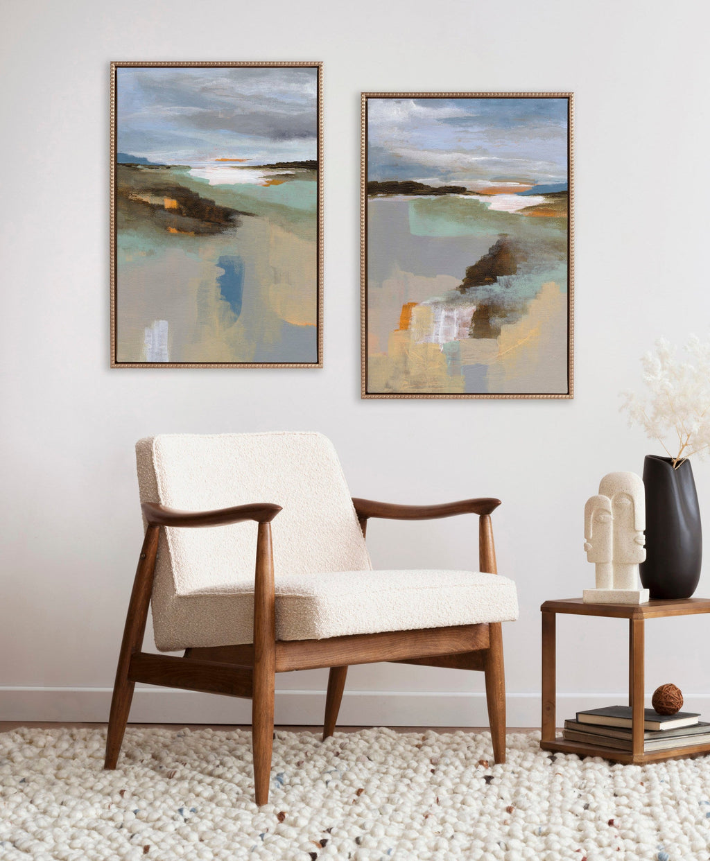 Sylvie Big Sur I and II Framed Canvas Art Set of 2 by Nikita Jariwala