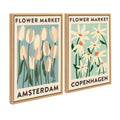 Sylvie Flower Market 3 and 4 Framed Canvas Art Set of 2 by Carrie Cantwell