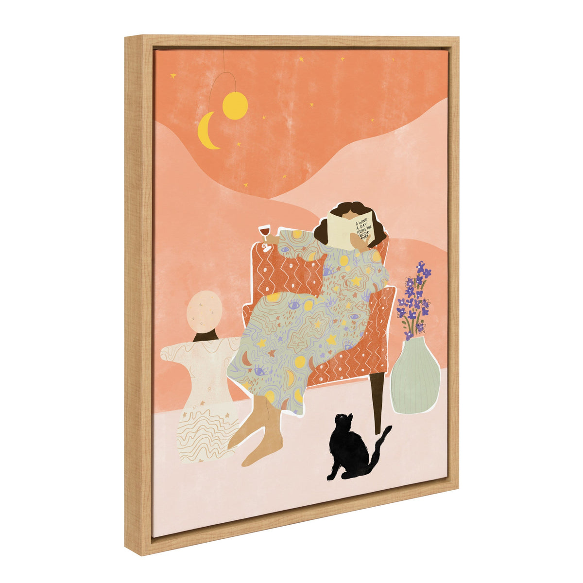 Sylvie A Wine a Day Keeps the Doctor Away Framed Canvas by Alja Horvat