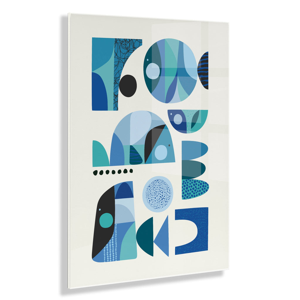 Mid Century Fish Blue Floating Acrylic Art by Rachel Lee of My Dream Wall