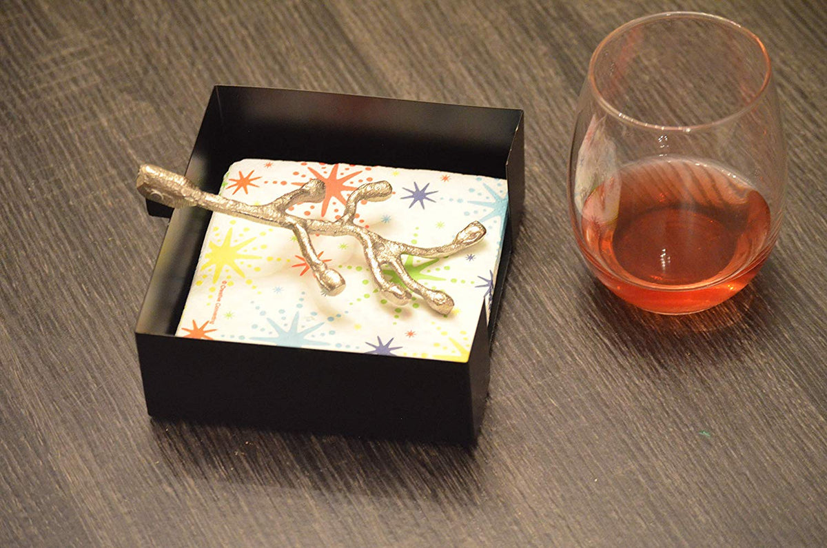 Vibhsa Napkin Holder Dinning Decor and Housewarming Gift (silver)