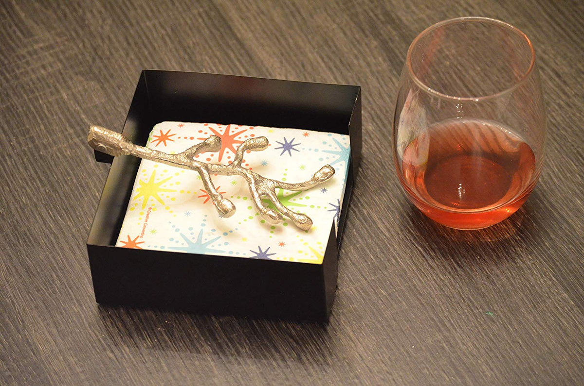 Vibhsa Napkin Holder Dinning Decor and Housewarming Gift (silver)
