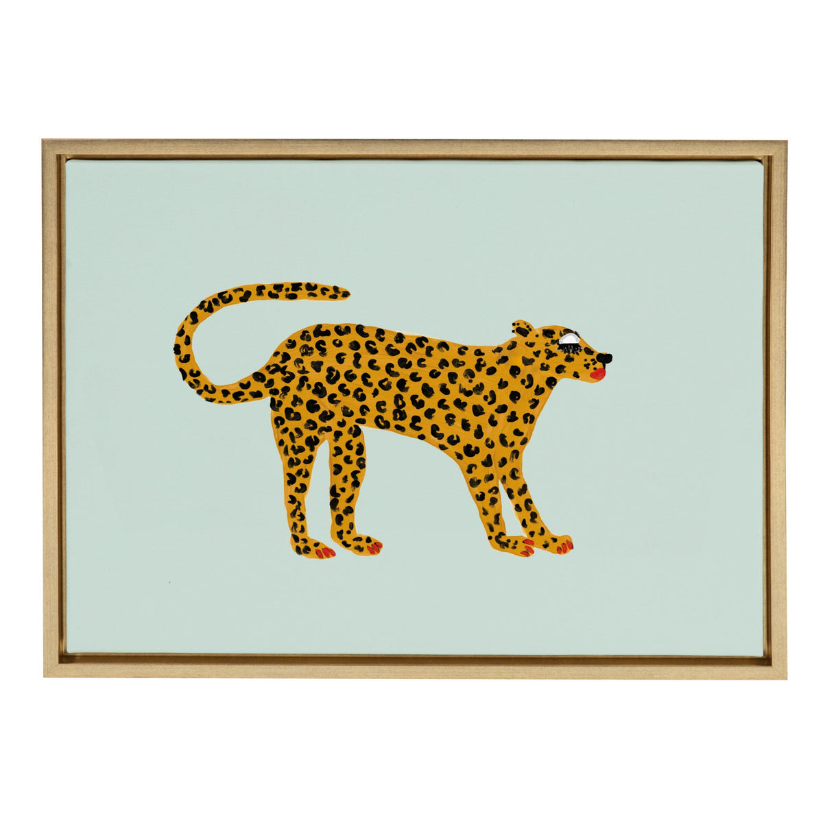Sylvie Glam Cat Framed Canvas by Kendra Dandy of Bouffants and Broken Hearts