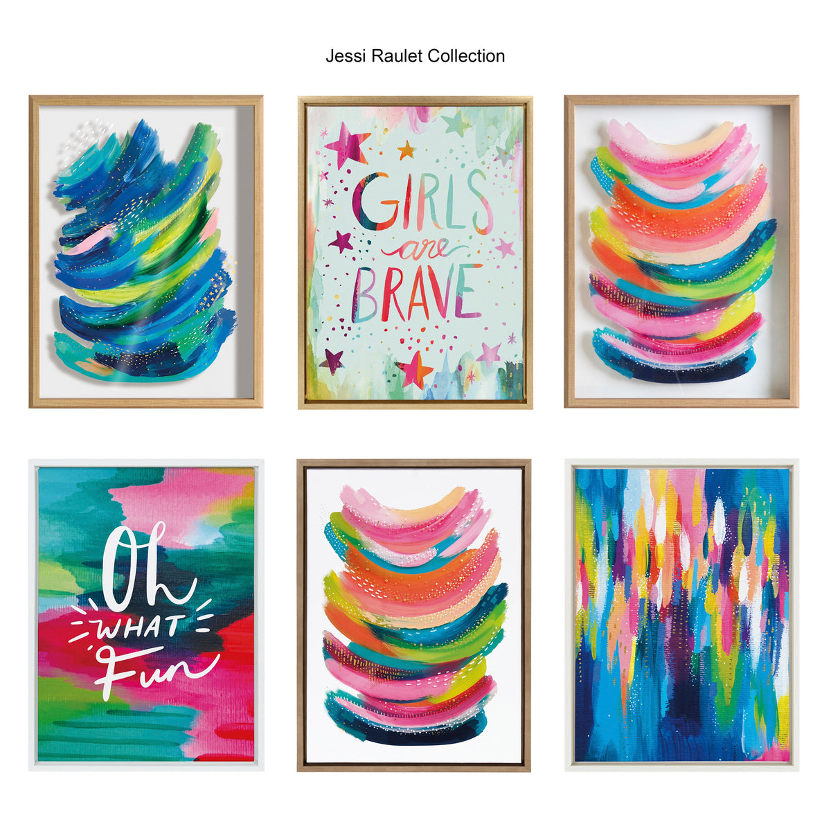 Sylvie Brush Strokes 90 Framed Canvas by Jessi Raulet of Ettavee