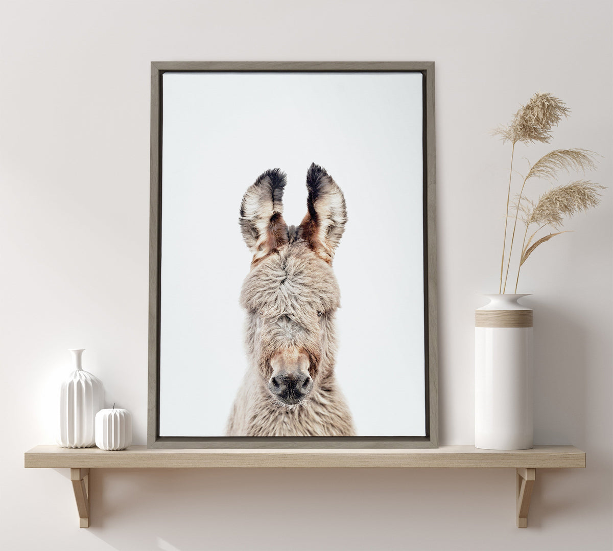 Sylvie Animal Studio Burro Portrait Framed Canvas by Amy Peterson Art Studio