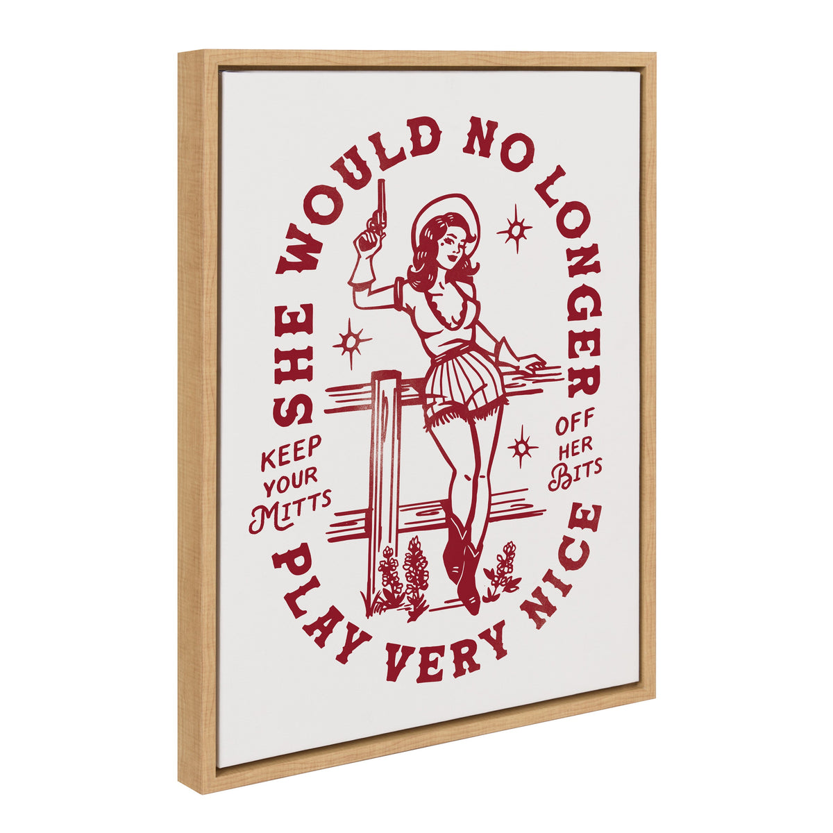 Sylvie Mitts Off Framed Canvas by The Whiskey Ginger