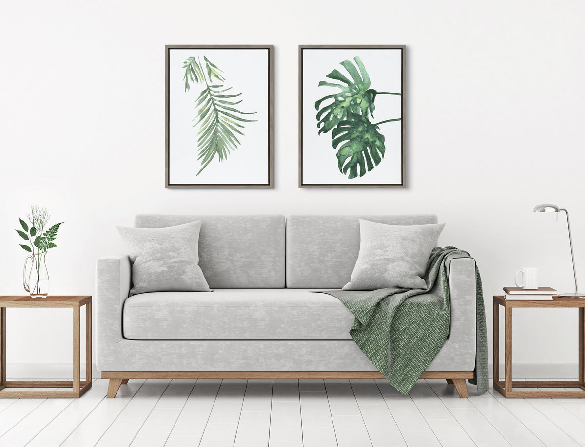 Sylvie Cheese Plant Leaves Framed Canvas by Viola Kreczmer
