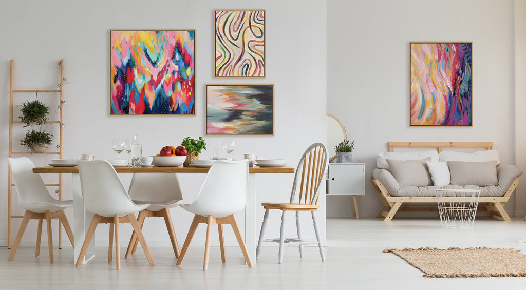 Sylvie Brush Strokes 90 Framed Canvas by Jessi Raulet of Ettavee