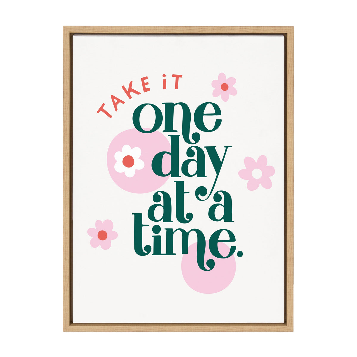 Sylvie Take It One Day At A Time Framed Canvas by Maria Filar