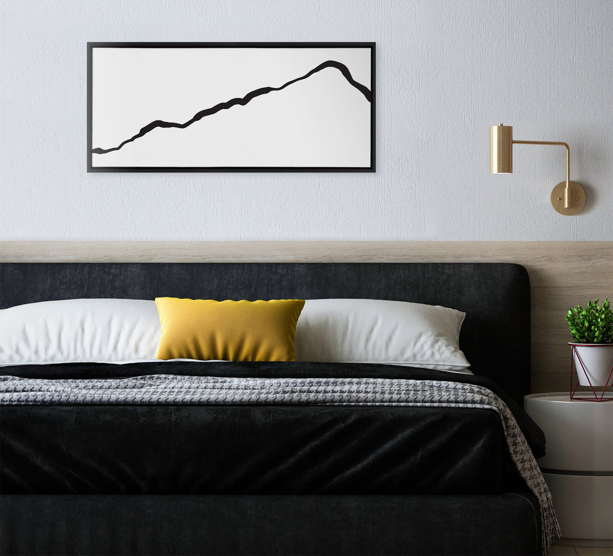 Sylvie Elevated Abstract Minimalist Mountain Landscape Framed Canvas by The Creative Bunch Studio