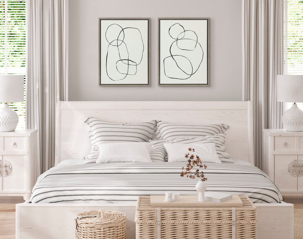 Sylvie Going in Circles Framed Textured Canvas Set of 2 by Teju Reval of SnazzyHues