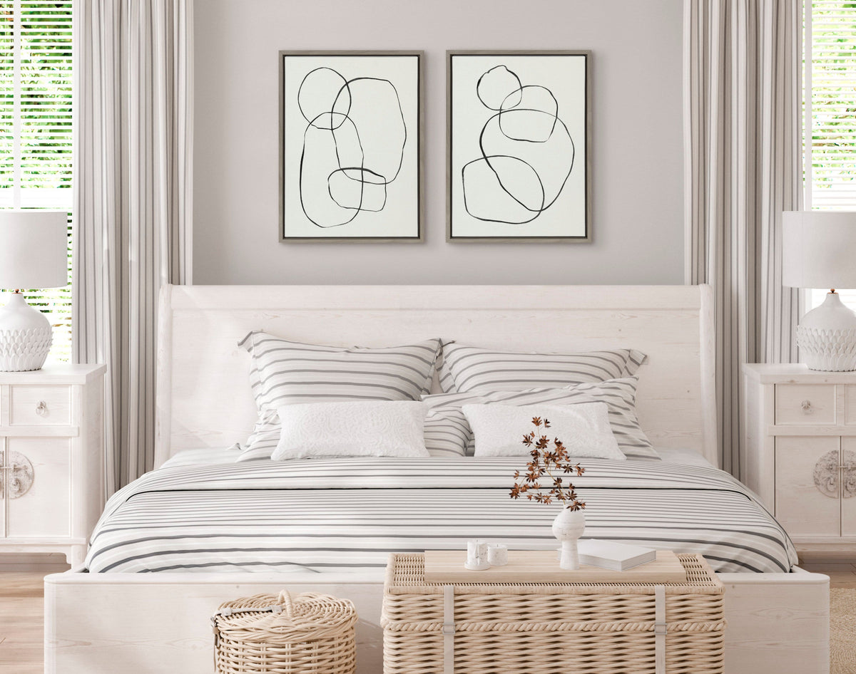 Sylvie Going in Circles Framed Textured Canvas Set of 2 by Teju Reval of SnazzyHues