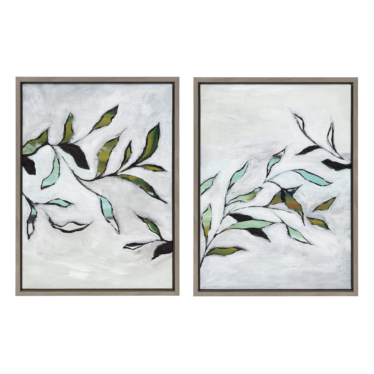 Sylvie Branch I and II Framed Canvas Art Set of 2 by Nikita Jariwala