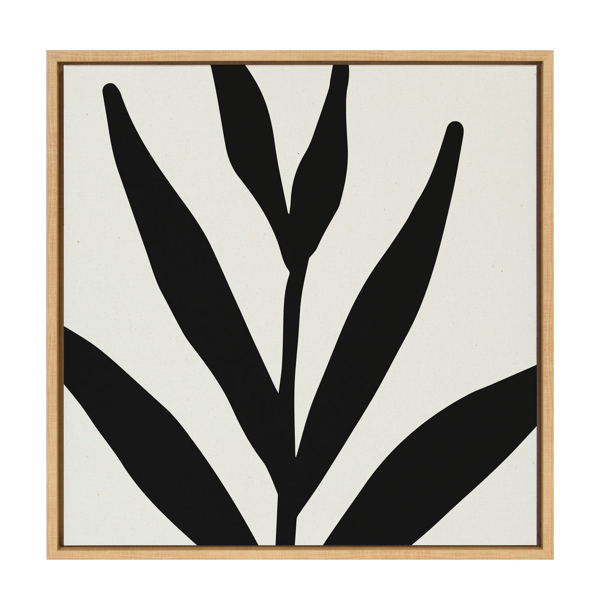 Sylvie Modern Botanical Neutral Abstract 1 Framed Canvas by The Creative Bunch Studio