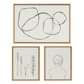 Sylvie Going in Circles and Minimalist Woman Framed Canvas Set of 3 by Teju Reval of SnazzyHues