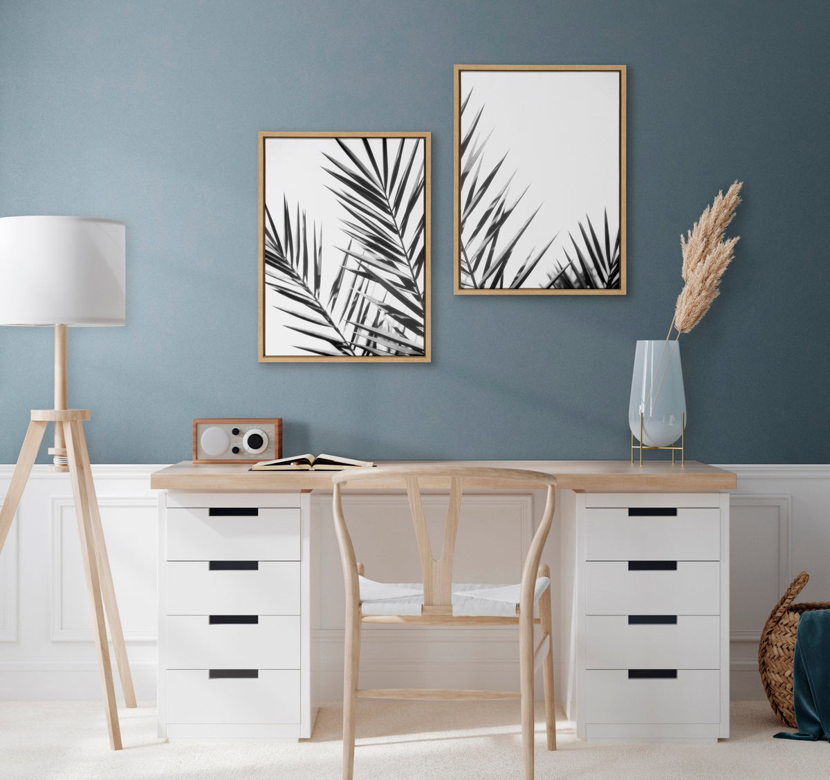 Sylvie Palm I and II BW Framed Canvas Set of 2 by Amy Lighthall