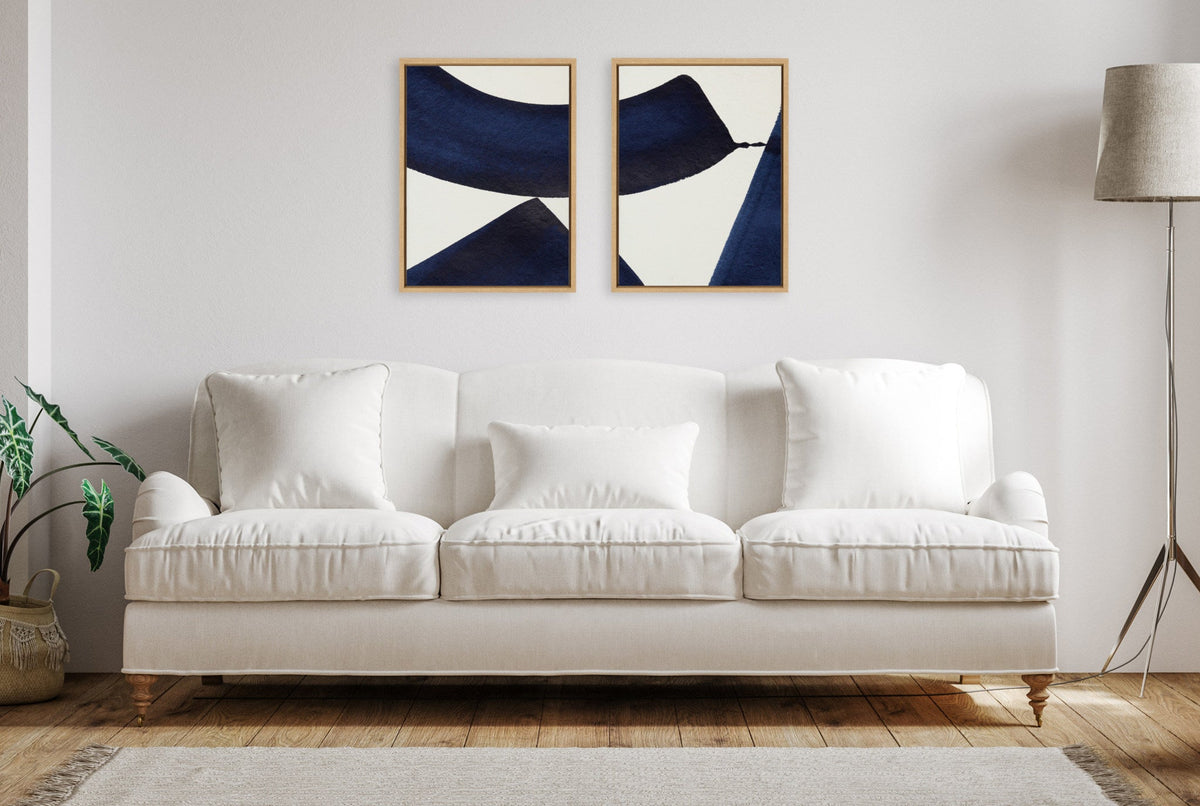 Sylvie Japandi 3 1 and 2 Framed Canvas Art Set of 2 by Rocket Jack