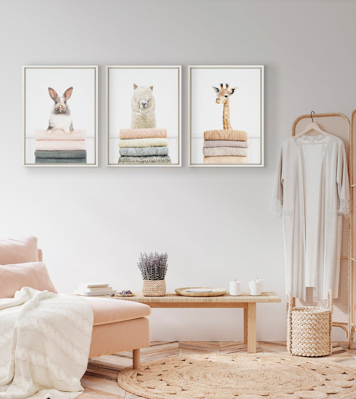Sylvie Fold Giraffe Framed Canvas by Amy Peterson Art Studio