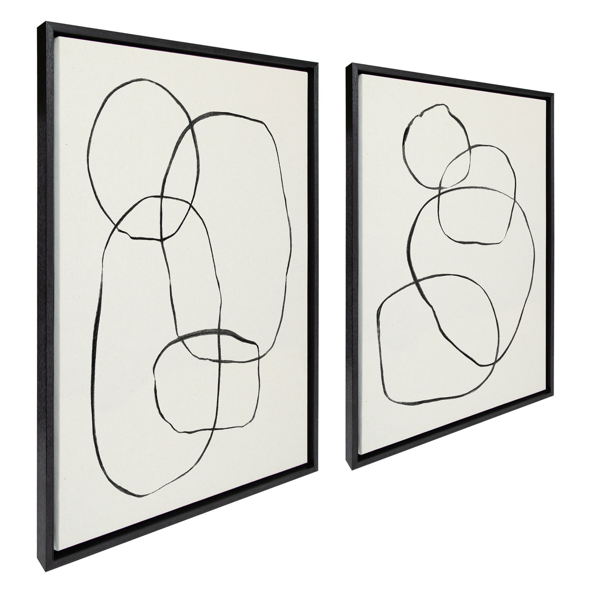 Sylvie Going in Circles Framed Textured Canvas Set of 2 by Teju Reval of SnazzyHues