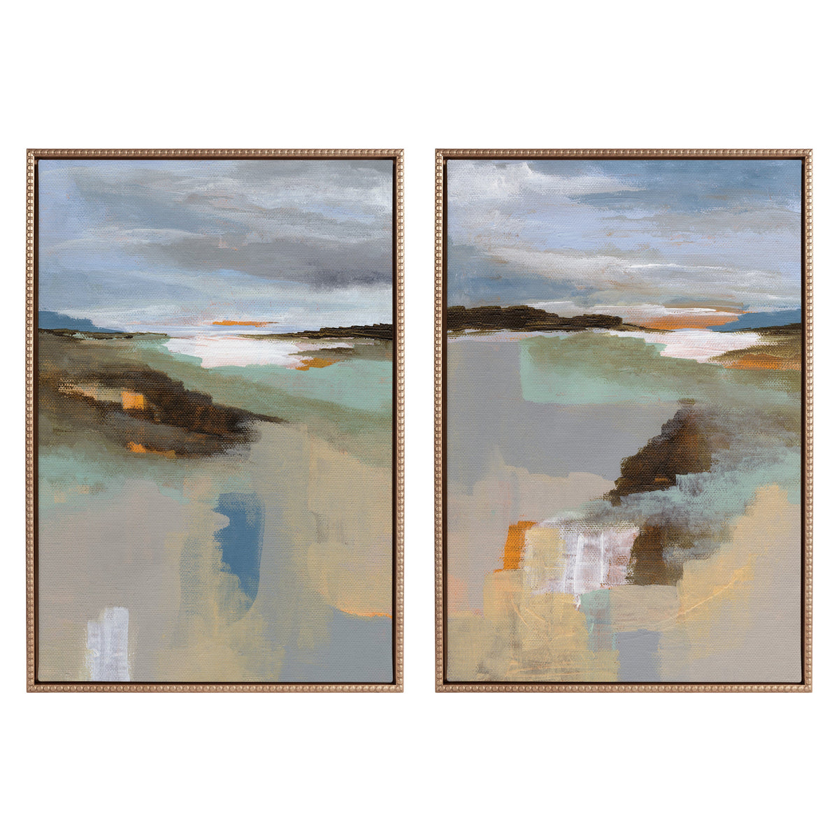 Sylvie Big Sur I and II Framed Canvas Art Set of 2 by Nikita Jariwala