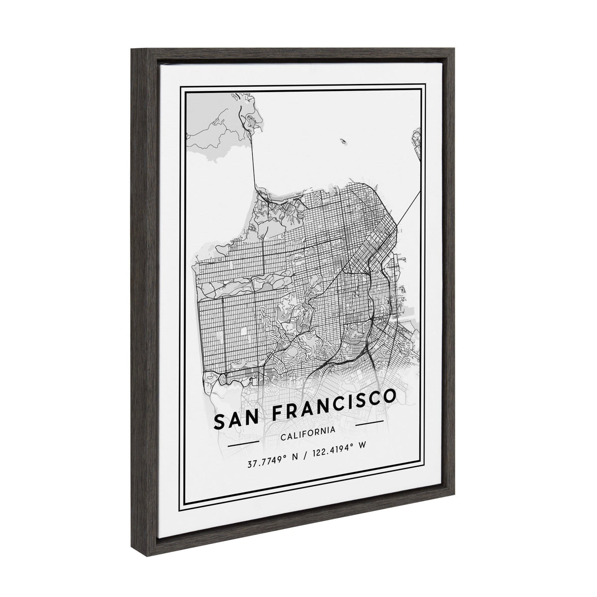 Sylvie San Francisco Modern Map Framed Canvas by Jake Goossen