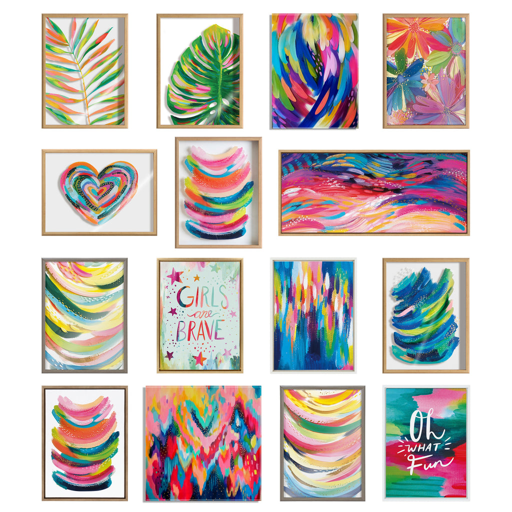 Sylvie Brush Strokes 90 Framed Canvas by Jessi Raulet of Ettavee
