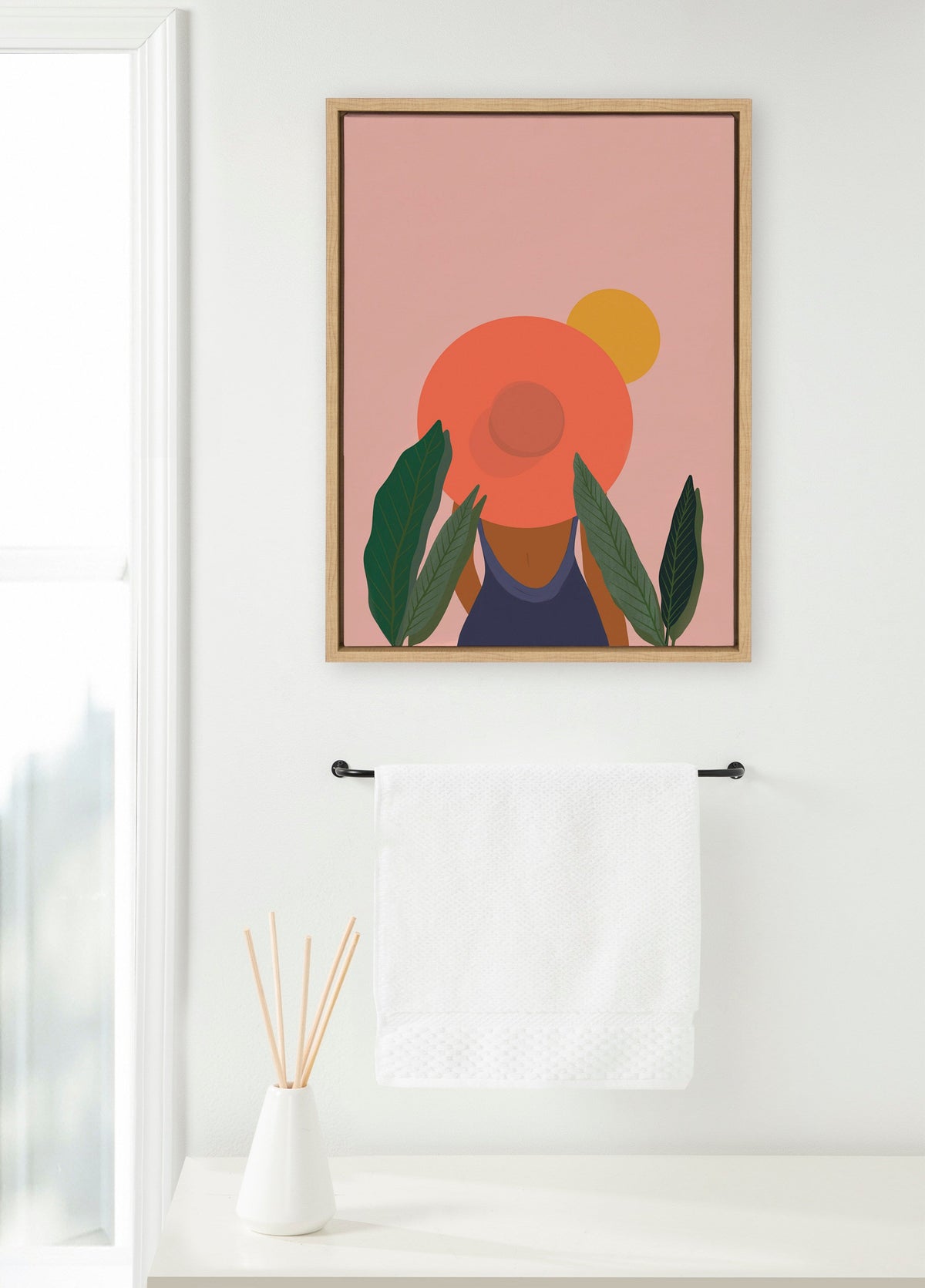 Sylvie Tropical Girl Framed Canvas by Oris Eddu