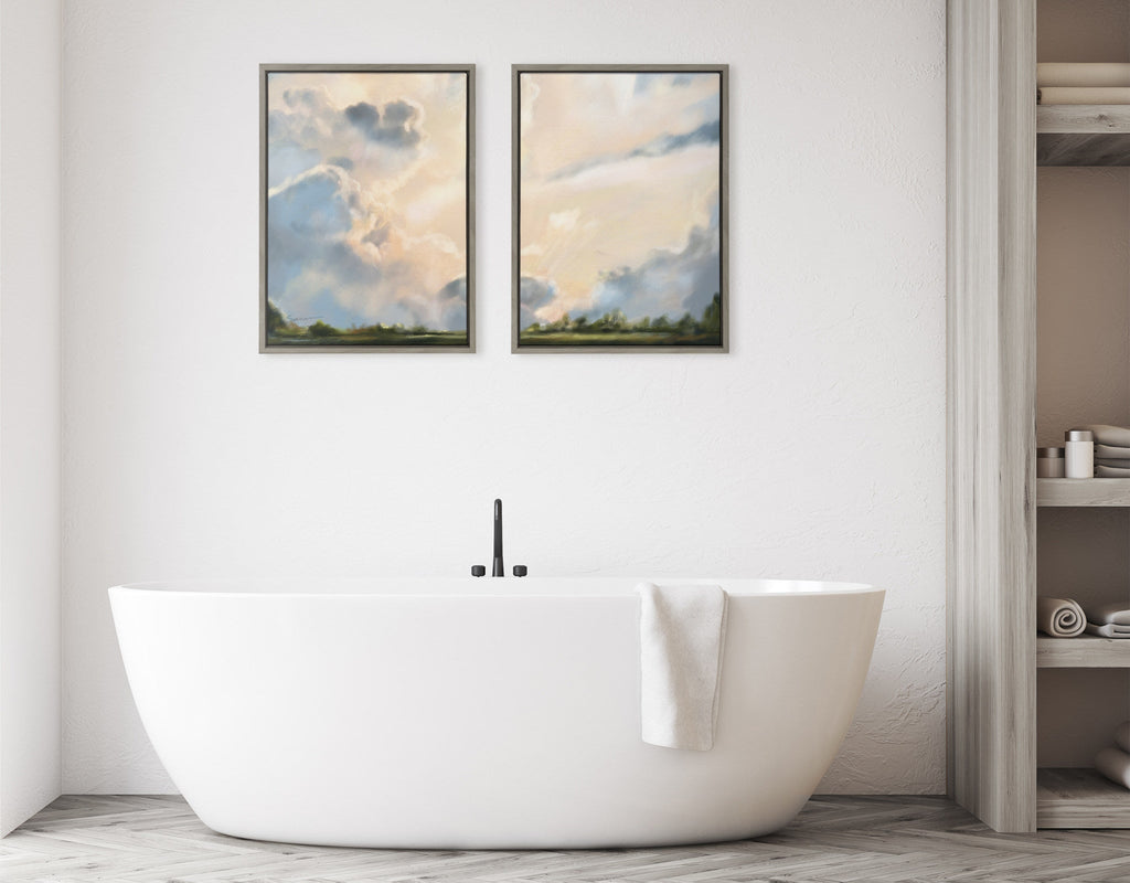 Sylvie Clouds Framed Canvas Set of 2 by Mary Sparrow