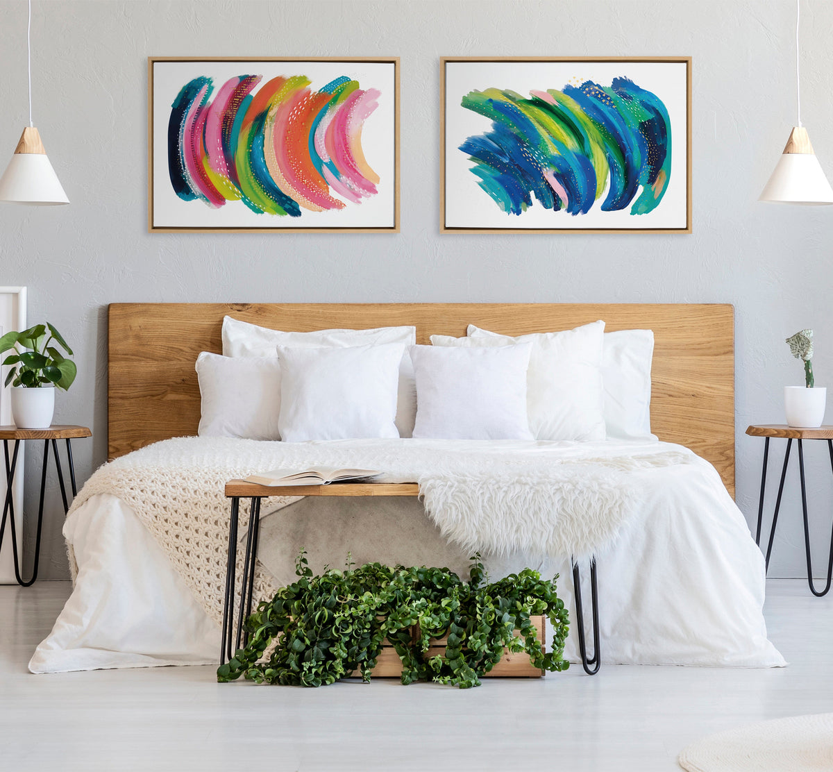 Sylvie Bright Abstract 2 Framed Canvas by Jessi Raulet of Ettavee