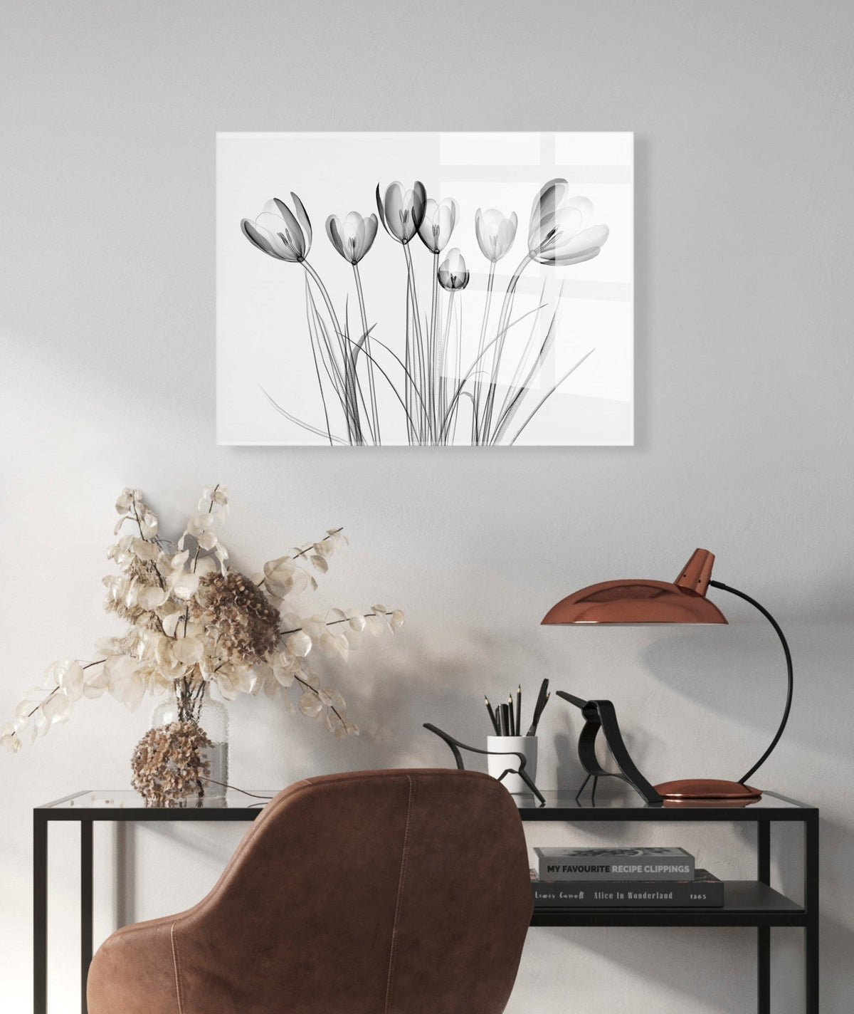 Crocus X Ray Floral Floating Acrylic Art by The Creative Bunch Studio