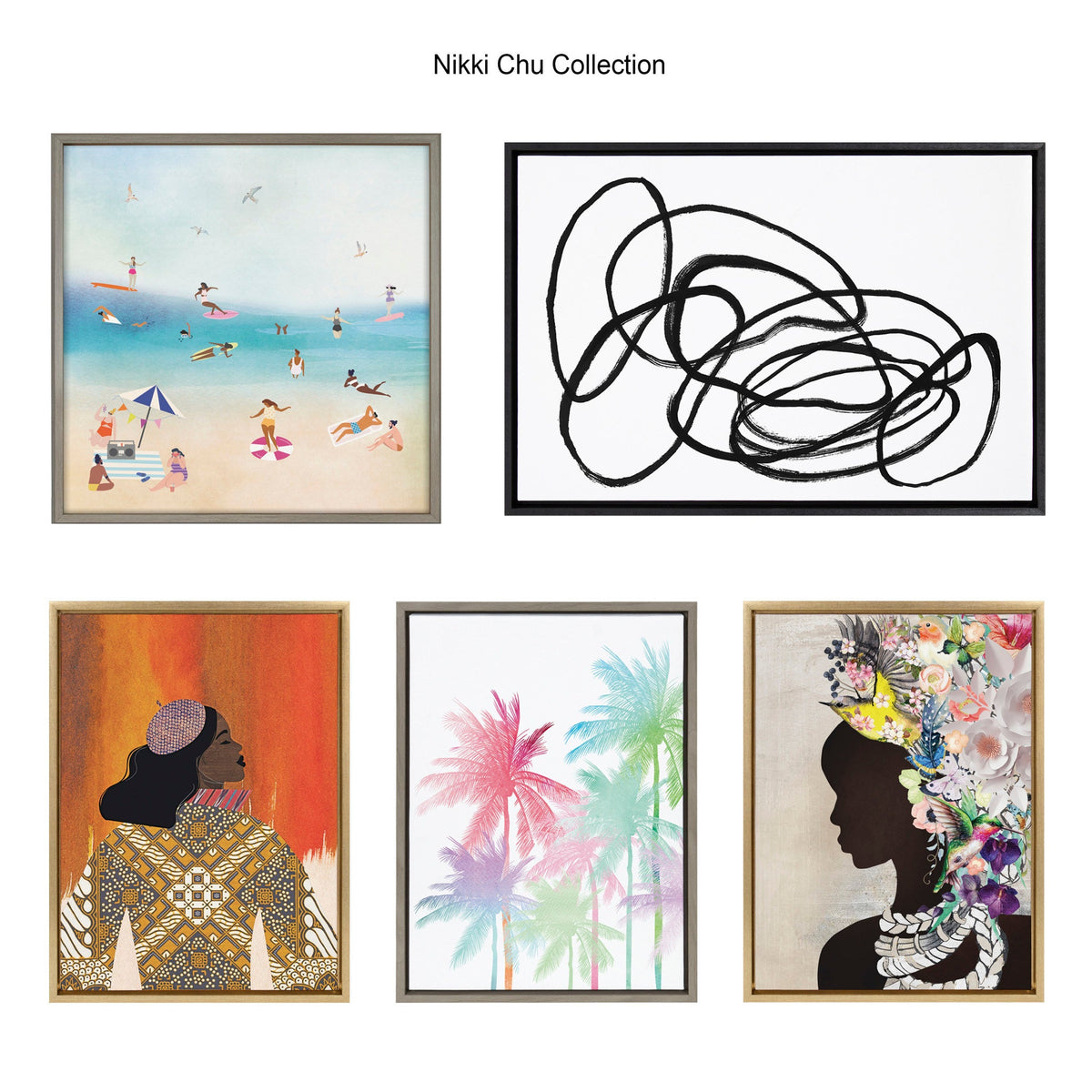 Sylvie Natural Woman Framed Canvas by Nikki Chu