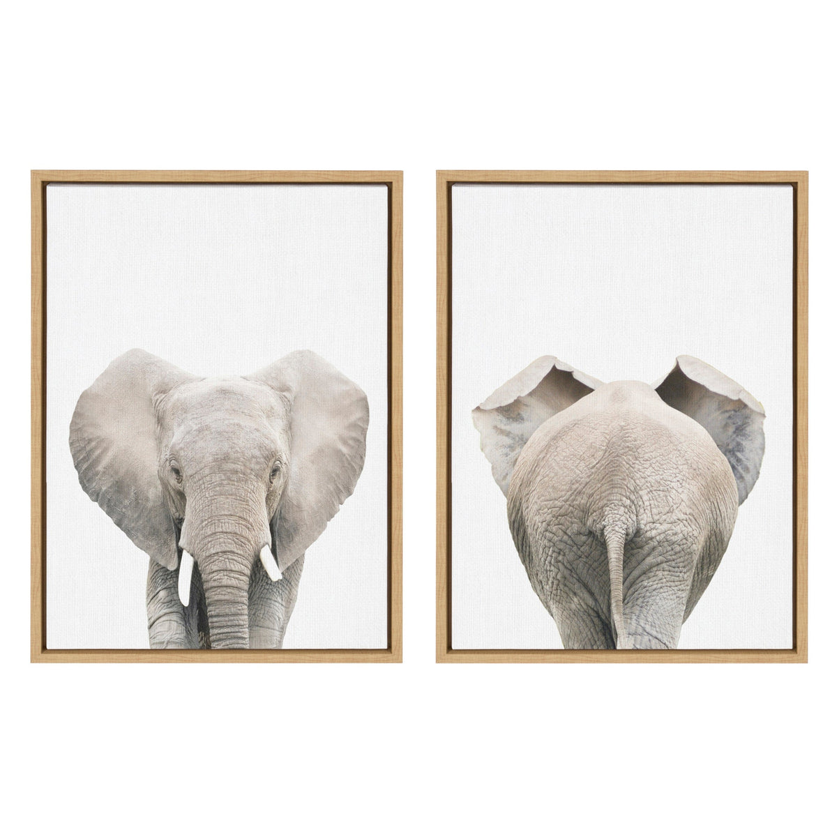 Sylvie Elephant Front and Back Framed Canvas Set of 2 by Amy Peterson Art Studio