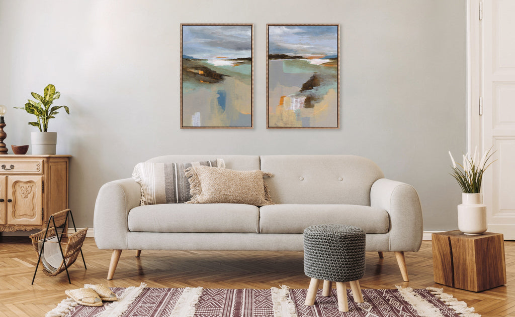 Sylvie Big Sur I and II Framed Canvas Art Set of 2 by Nikita Jariwala