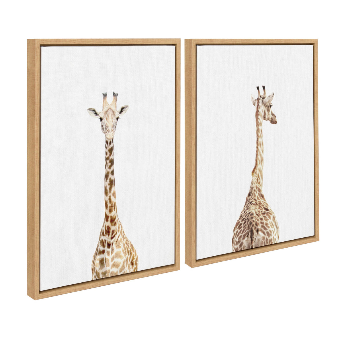 Sylvie Giraffe Front and Back Framed Canvas Set of 2 by Amy Peterson Art Studio