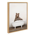 Sylvie Bear Rustic Bubble Bath Framed Canvas by Amy Peterson Art Studio