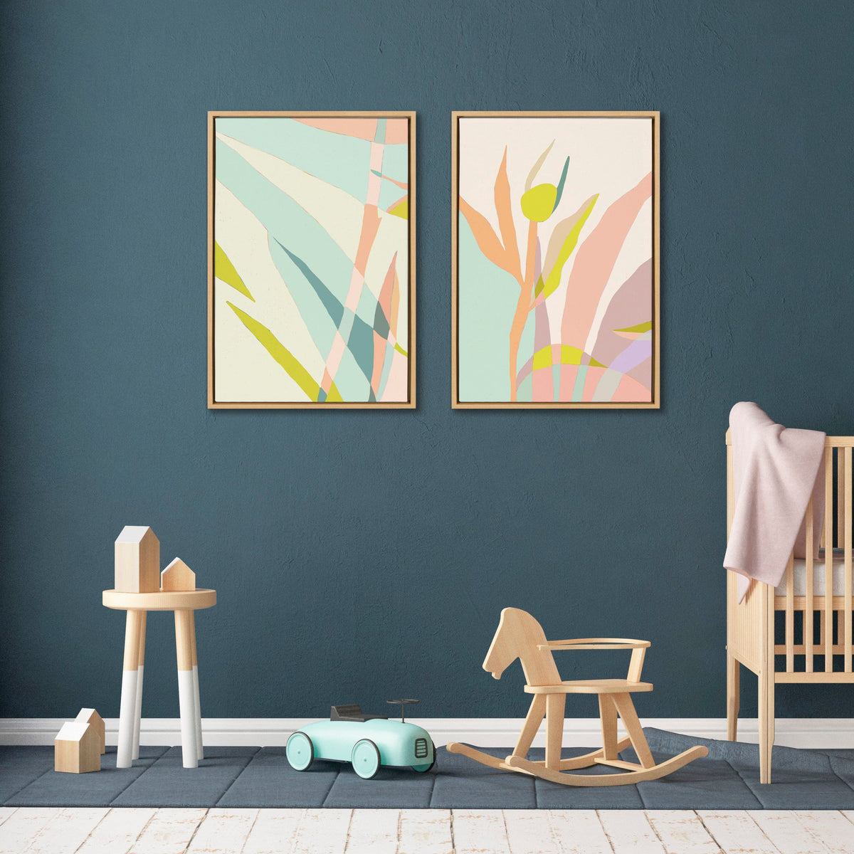 Sylvie Delight in the Moment 3 and 4 Framed Canvas Set of 2 by Alicia Schultz