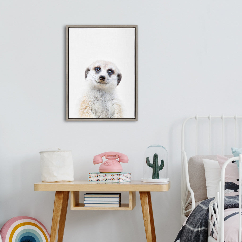 Sylvie Meerkat Framed Canvas by Amy Peterson