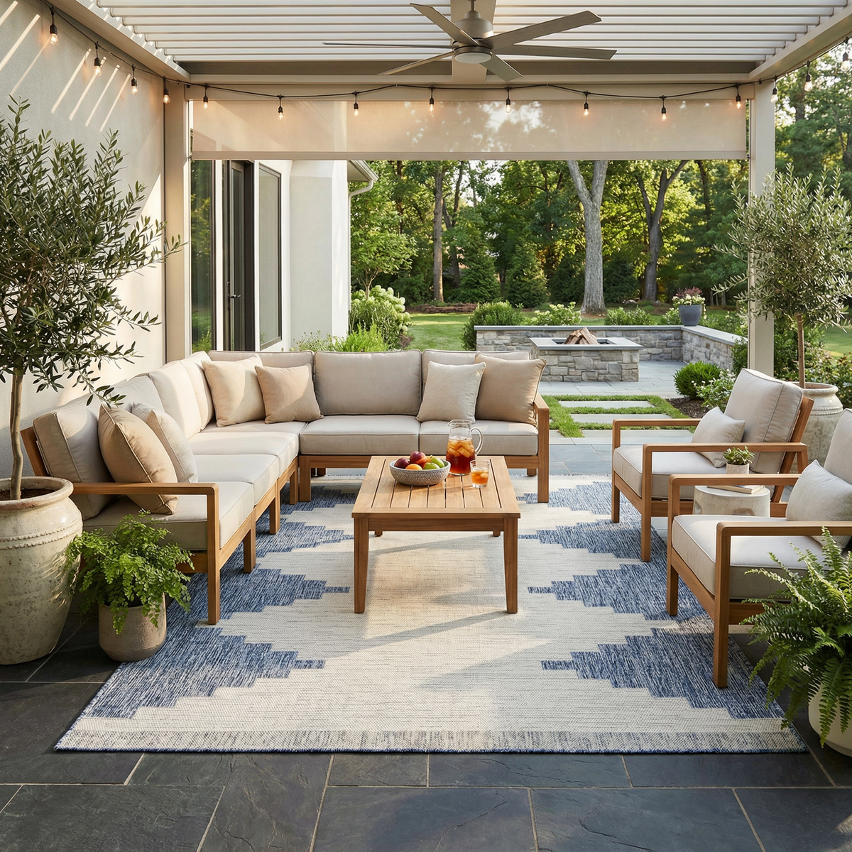 Djugun Blue Outdoor Rug
