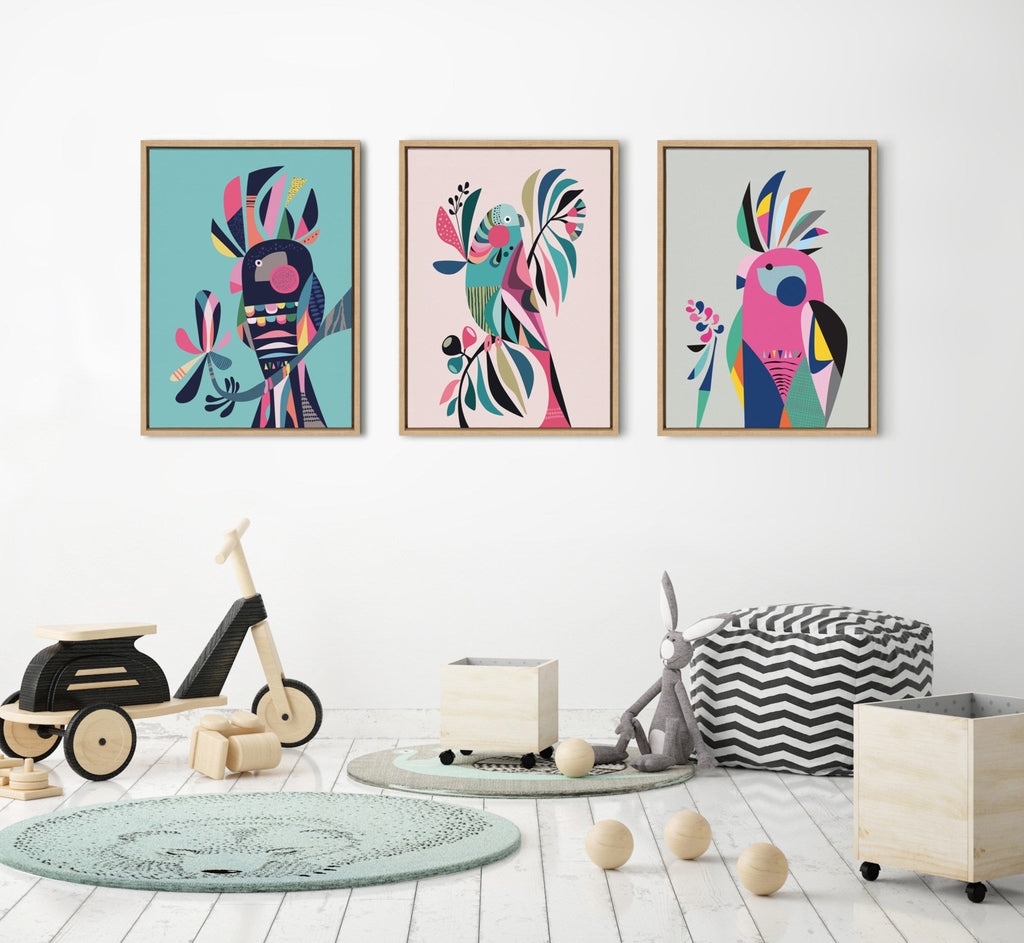 Sylvie Parakeet Framed Canvas by Rachel Lee of My Dream Wall