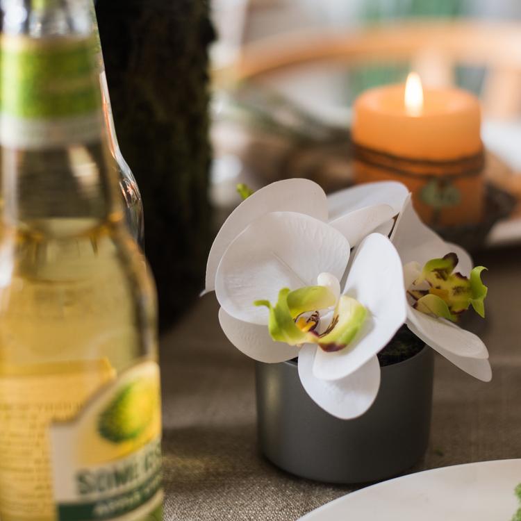 Artificial Mini Real Touch Potted Orchid White