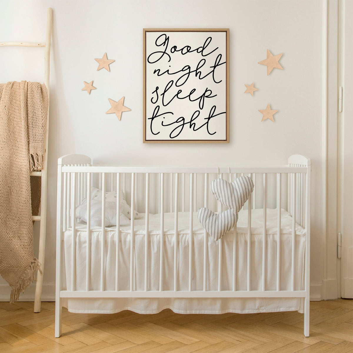 Sylvie Good Night Sleep Tight Framed Canvas by Maggie Price