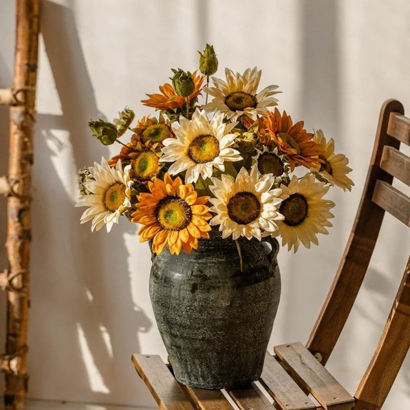 Artificial Painterly Sunflower Bouquet – 20"