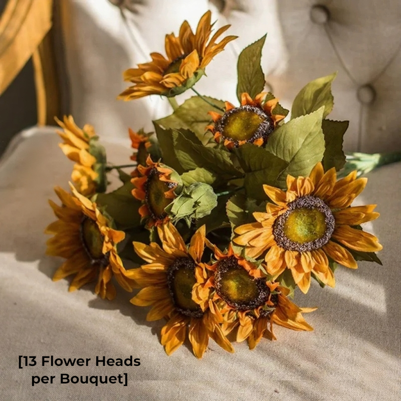 Artificial Painterly Sunflower Bouquet – 20"