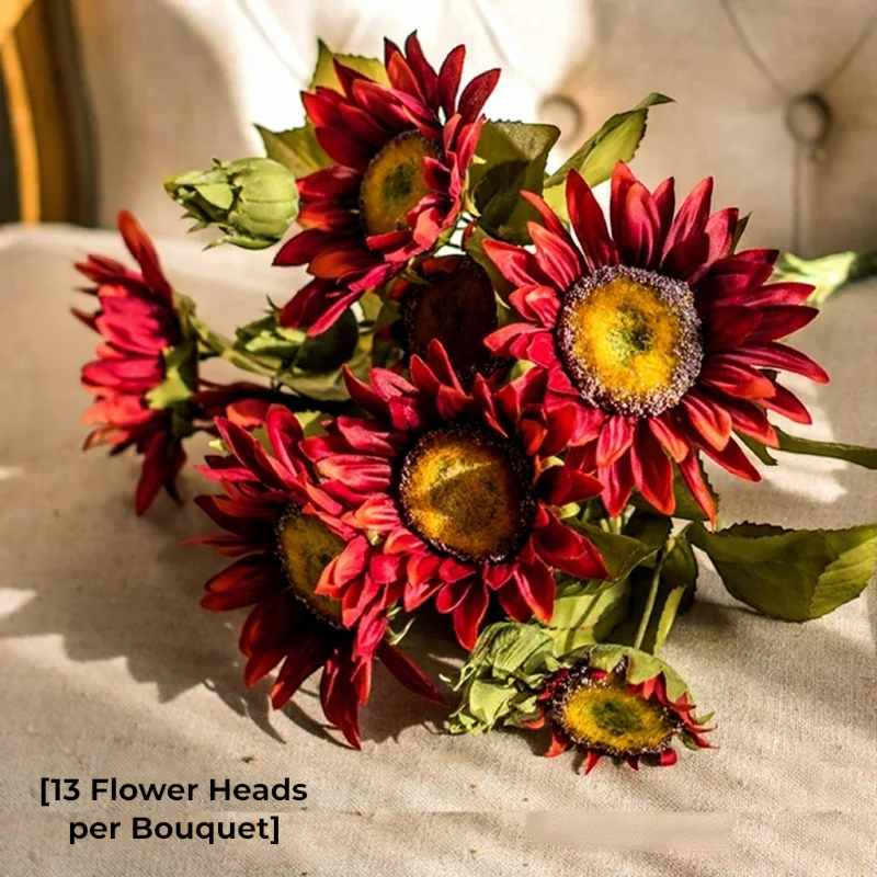 Artificial Painterly Sunflower Bouquet – 20"