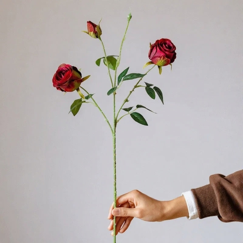 Artificial Vintage Garden Rose Stem – 25"